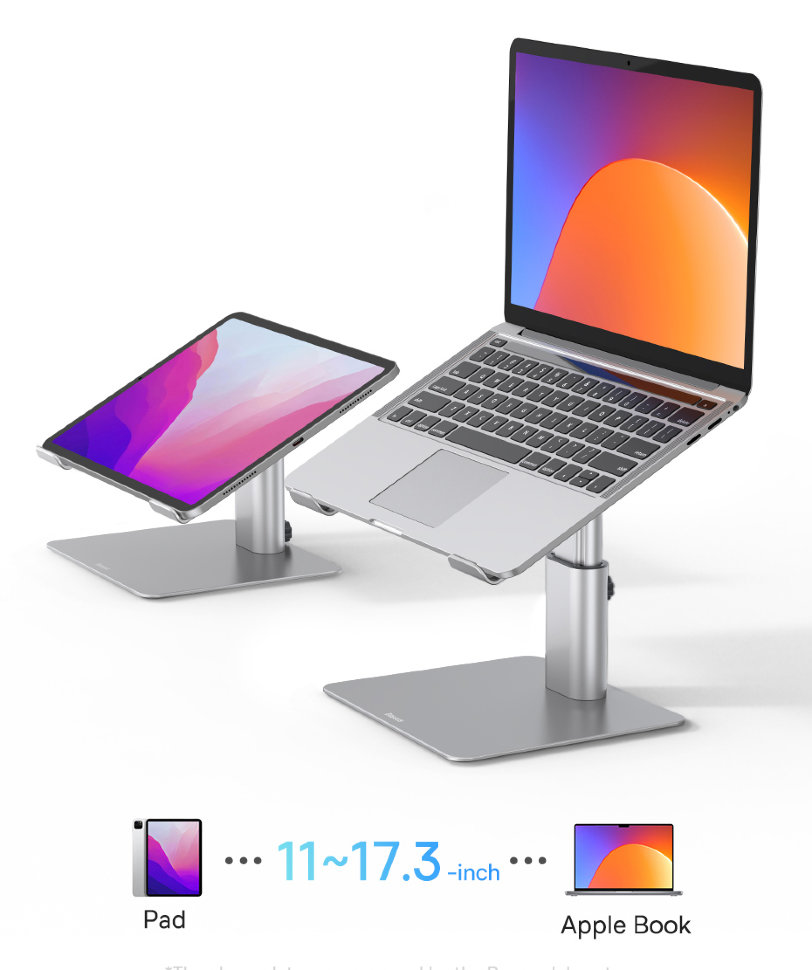 Подставка для ноутбука Baseus Metal Adjustable Laptop Stand Серебро LUJS000012 - фото 3