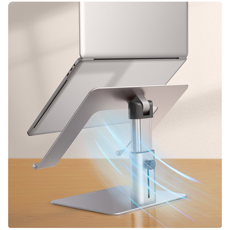 Подставка для ноутбука Baseus Metal Adjustable Laptop Stand Серебро LUJS000012 - фото 1
