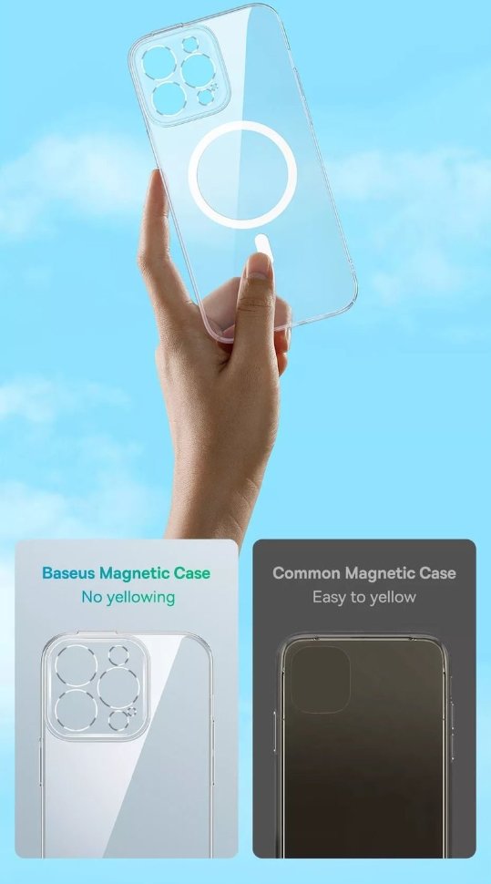 Чехол Baseus Crystal Magnetic для iPhone 14 Plus (+ стекло) ARJC010002 - фото 7