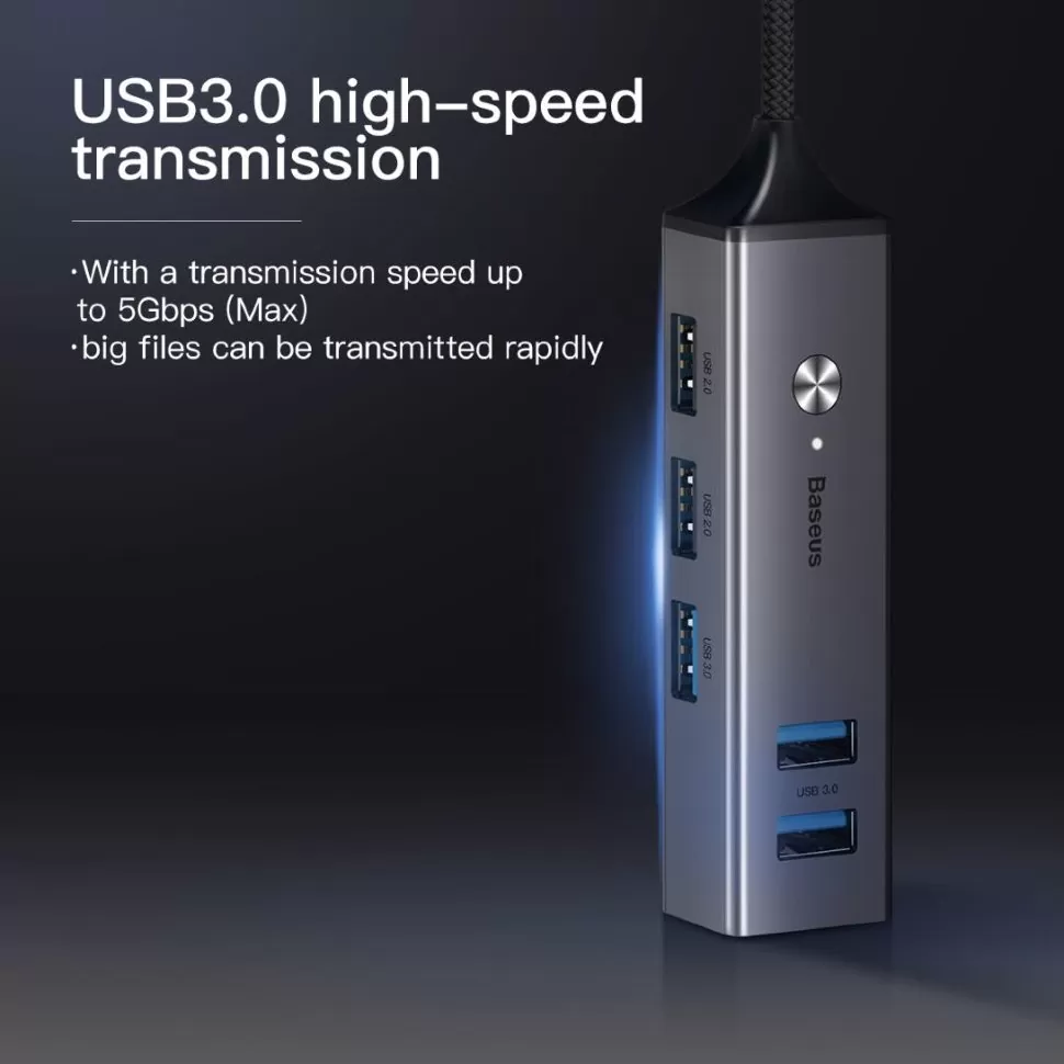 Хаб Baseus Cube HUB USB х 5USB CAHUB-C0G