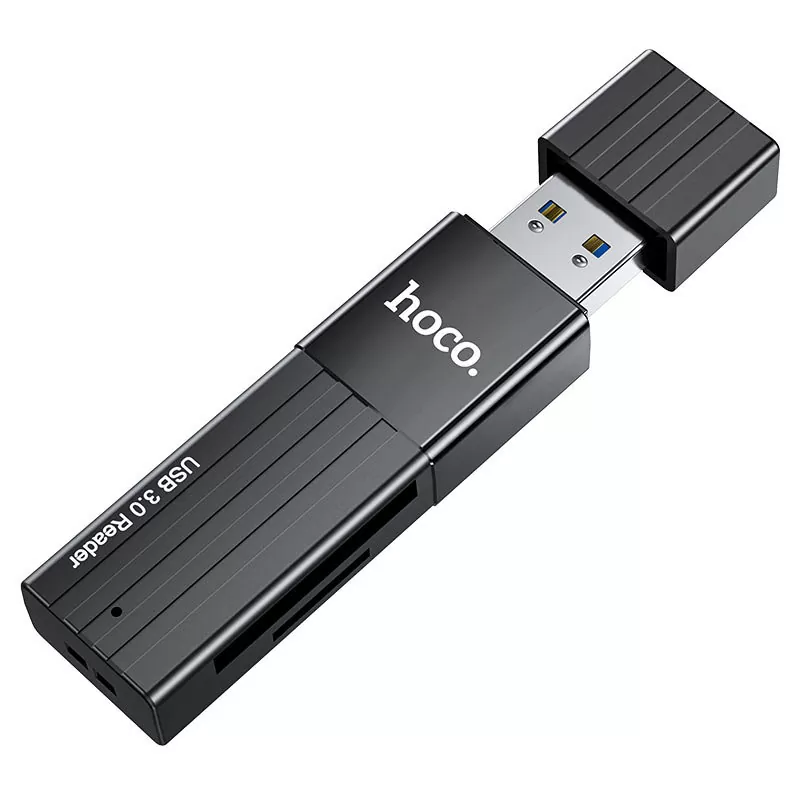 Картридер HOCO HB20 Mindful USB 2.0 SD/microSD Чёрный - фото 3