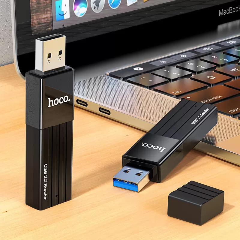 Картридер HOCO HB20 Mindful USB 2.0 SD/microSD Чёрный - фото 2