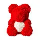 Мишка из роз с белым сердцем 25 см Красный - Изображение 147798