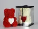 Мишка из роз с красным сердцем 40 см Белый - Изображение 85510