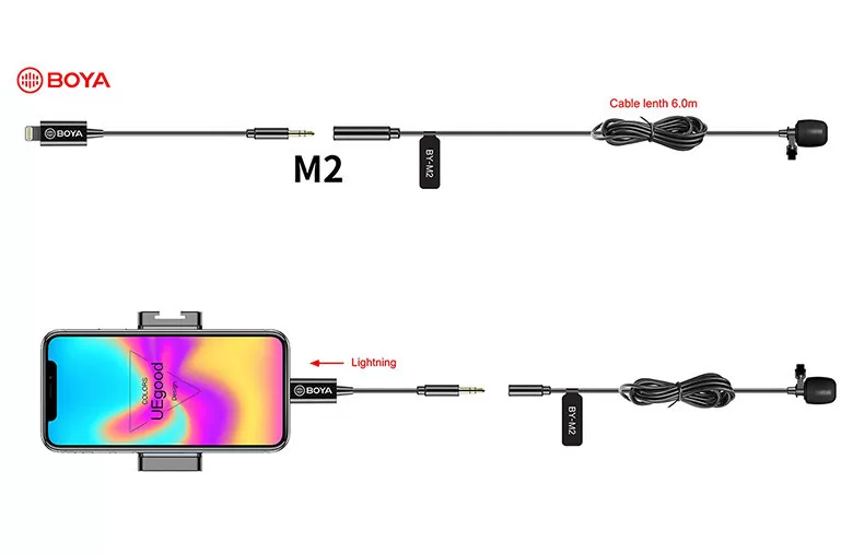 Микрофон петличный BOYA BY-M2 Lightning MFI