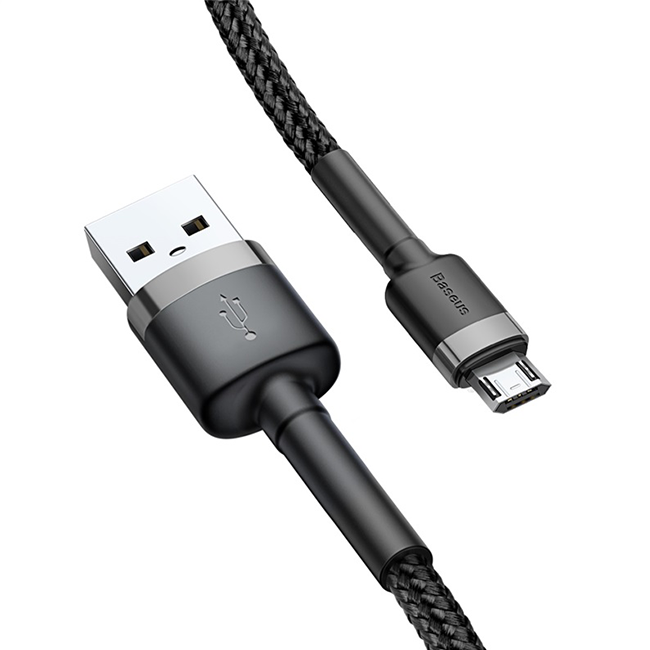 Кабель Baseus cafule USB - micro USB 2.4A 0.5M Черно-серый CAMKLF-AG1 - фото 6