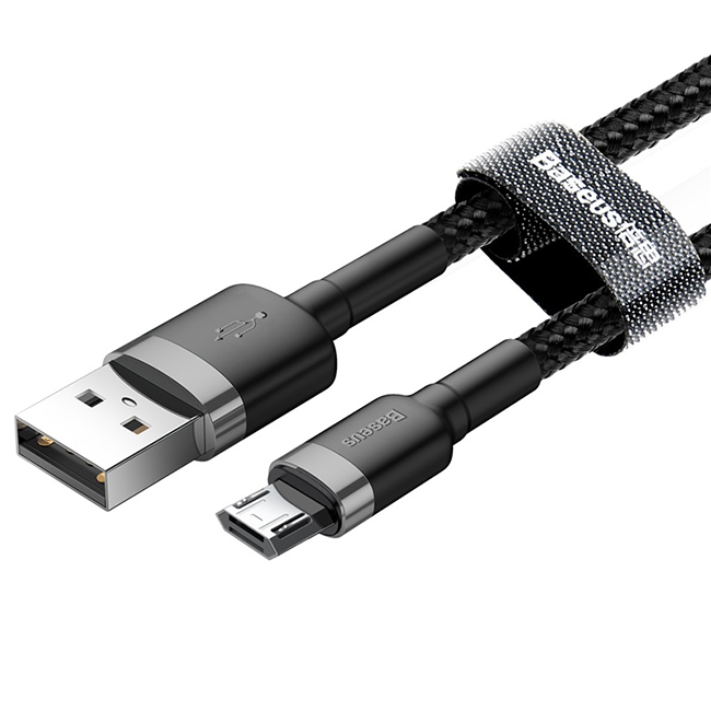 Кабель Baseus cafule USB - micro USB 2.4A 0.5M Черно-серый CAMKLF-AG1 - фото 7