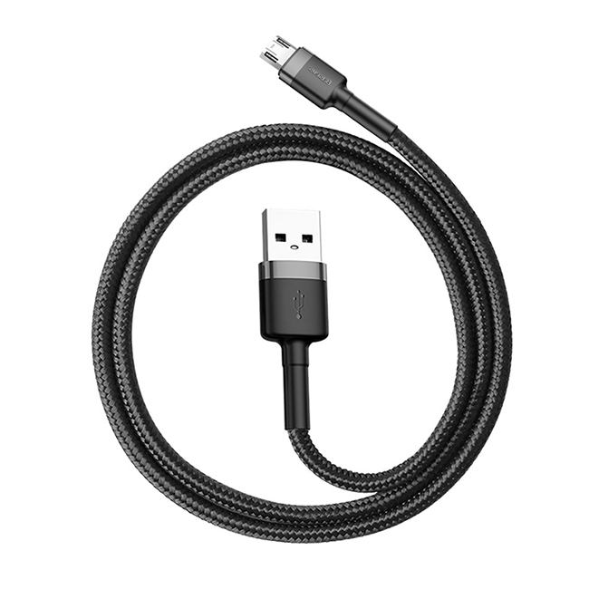 Кабель Baseus cafule USB - micro USB 2.4A 0.5M Черно-серый CAMKLF-AG1 - фото 2