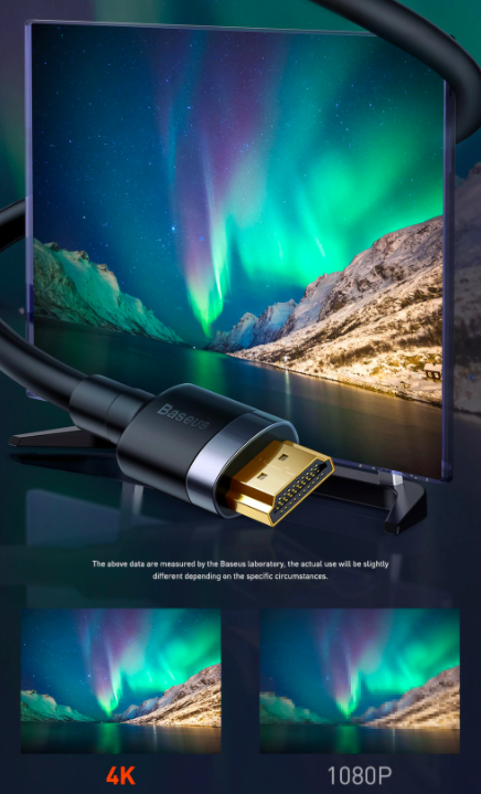 Кабель Baseus Cafule 4K HDMI - HDMI 5м Чёрный CADKLF-H01 - фото 5