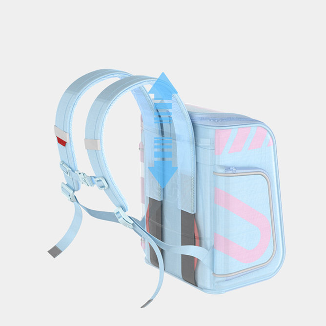 Рюкзак школьный UBOT Full-open Suspension Spine Protection Schoolbag 18L Голубой/розовый UB021 - фото 2