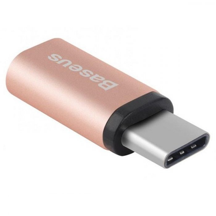 Переходник Baseus Sharp micro USB - Type-C Розовое золото CATYPEC-DLOR - фото 7