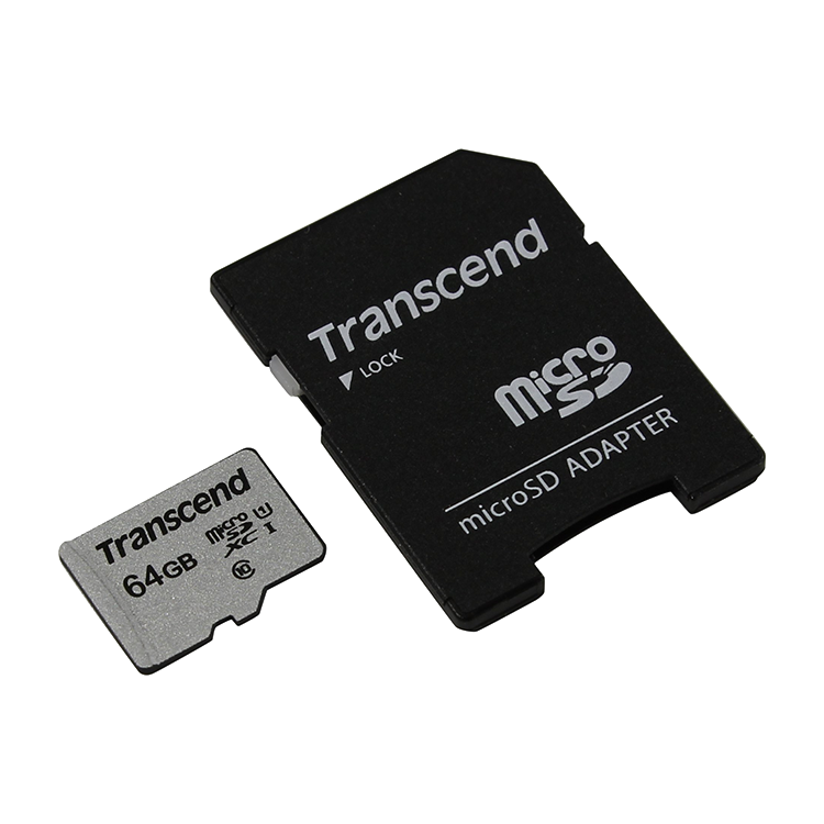 Карта памяти Transcend MicroSDXC 300S 64 Гб UHS-I Class 1 (U1), Class 10 TS64GUSD300S-A карта памяти qumo