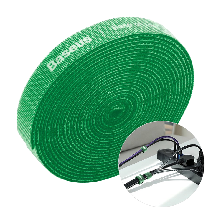 Лента для стяжки Baseus Colourful Circle Velcro strap 3м Зеленый ACMGT-F06 - фото 5
