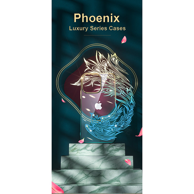 Чехол Kingxbar Phoenix для iPhone 13 Flying Золото/Зеленый Kingxbar IP 13 6.1 - фото 3