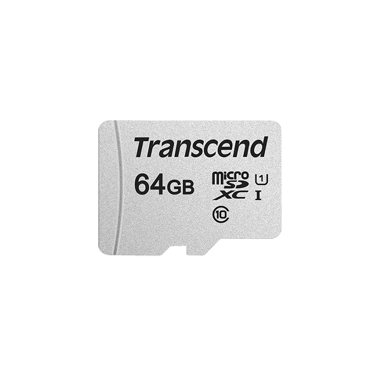 Карта памяти Transcend MicroSDXC 300S 64 Гб UHS-I Class 1 (U1), Class 10 TS64GUSD300S-A