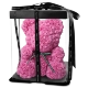 Мишка из роз с бантиком 25 см Розовый - Изображение 85556