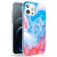 Чехол PQY Watercolour для iPhone 12/12 Pro Синий и Розовый - Изображение 166886