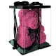 Мишка из роз с чёрным бантиком 40 см Розовый - Изображение 83304