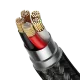 Кабель Baseus Zinc Magnetic USB - Lightning 2.4A 1м Серый+Черный - Изображение 146576