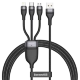 Кабель Baseus Flash One-for-three micro USB+Lightning+Type-C 5A 1.2м Черно-Серый - Изображение 153299