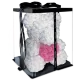 Мишка из роз с розовым сердцем 40 см Белый - Изображение 147776