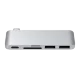 Хаб Satechi Type-C Pass-through USB HUB для Macbook 12" Серебро - Изображение 202202