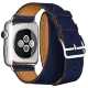 Ремешок кожаный HM Style Double Tour для Apple Watch 38/40 mm Темно-Синий - Изображение 40638