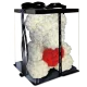 Мишка из роз с красным сердцем 40 см Белый - Изображение 85507