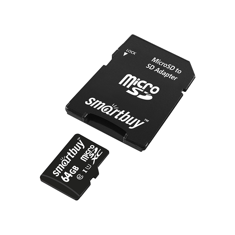 Карта памяти SmartBuy MicroSDXC 64 Гб Class 10 SB64GBSDCL10-01LE подарочная карта 500