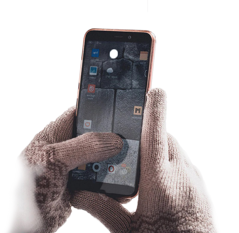 Перчатки для сенсорных экранов Xiaomi FO Touch Screen Warm Velvet Gloves Чёрные 3040017 от Kremlinstore