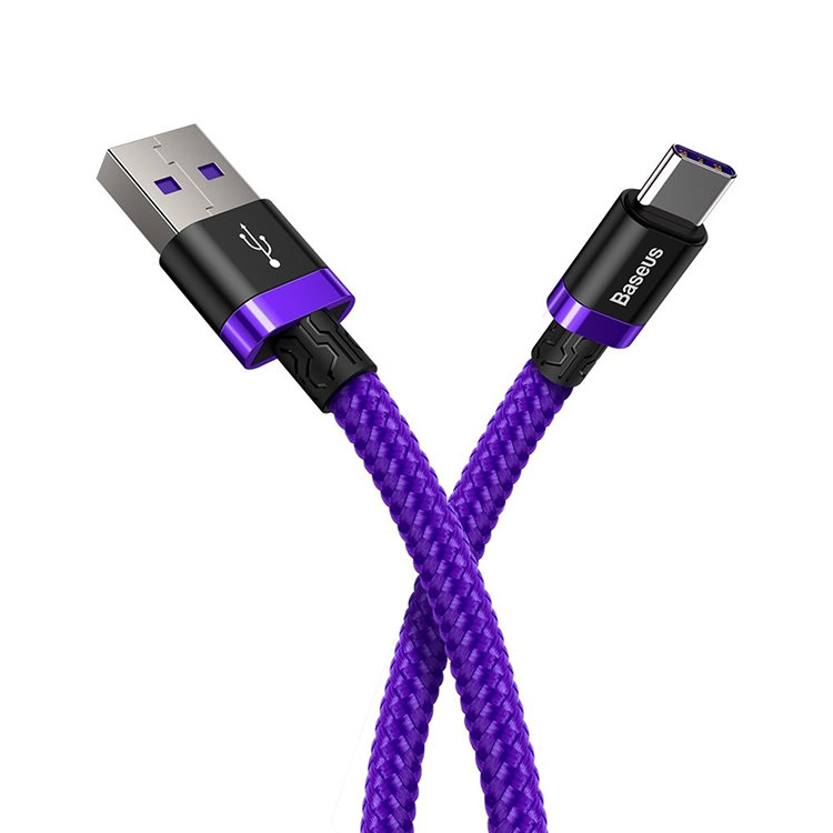 Кабель Baseus HW USB - Type-C 40W 2м Фиолетовый CATZH-B05 - фото 1