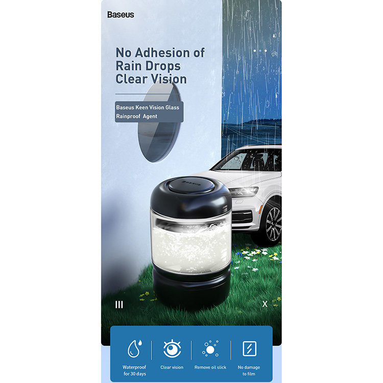Средство для защиты стекла от дождя Baseus Keen Vision Glass Rainproof Agent ACFYJ-A01 - фото 5