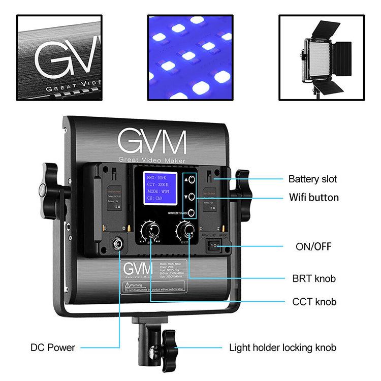 Комплект осветителей (3шт) GVM 800D-RGB 800D-RGB-3L - фото 7