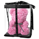 Мишка из роз с бантиком 25 см Нежно-розовый - Изображение 85557