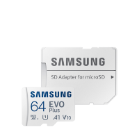 Карта памяти Samsung EVO Plus MicroSDXC 64 Гб A1, V10, UHS-I Class 1 (U1)