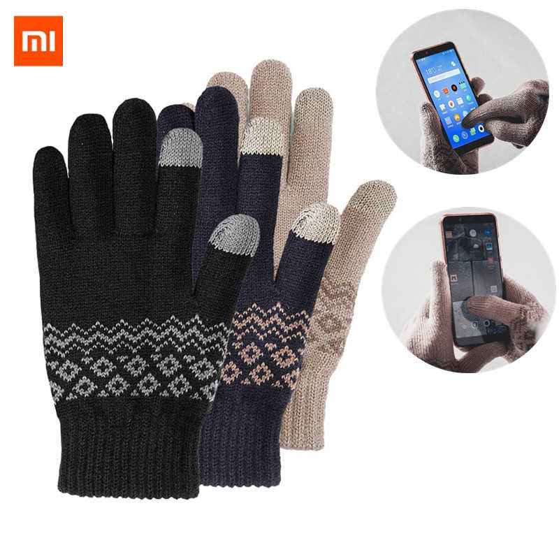 Перчатки для сенсорных экранов Xiaomi FO Touch Screen Warm Velvet Gloves Синие 3040018 - фото 6