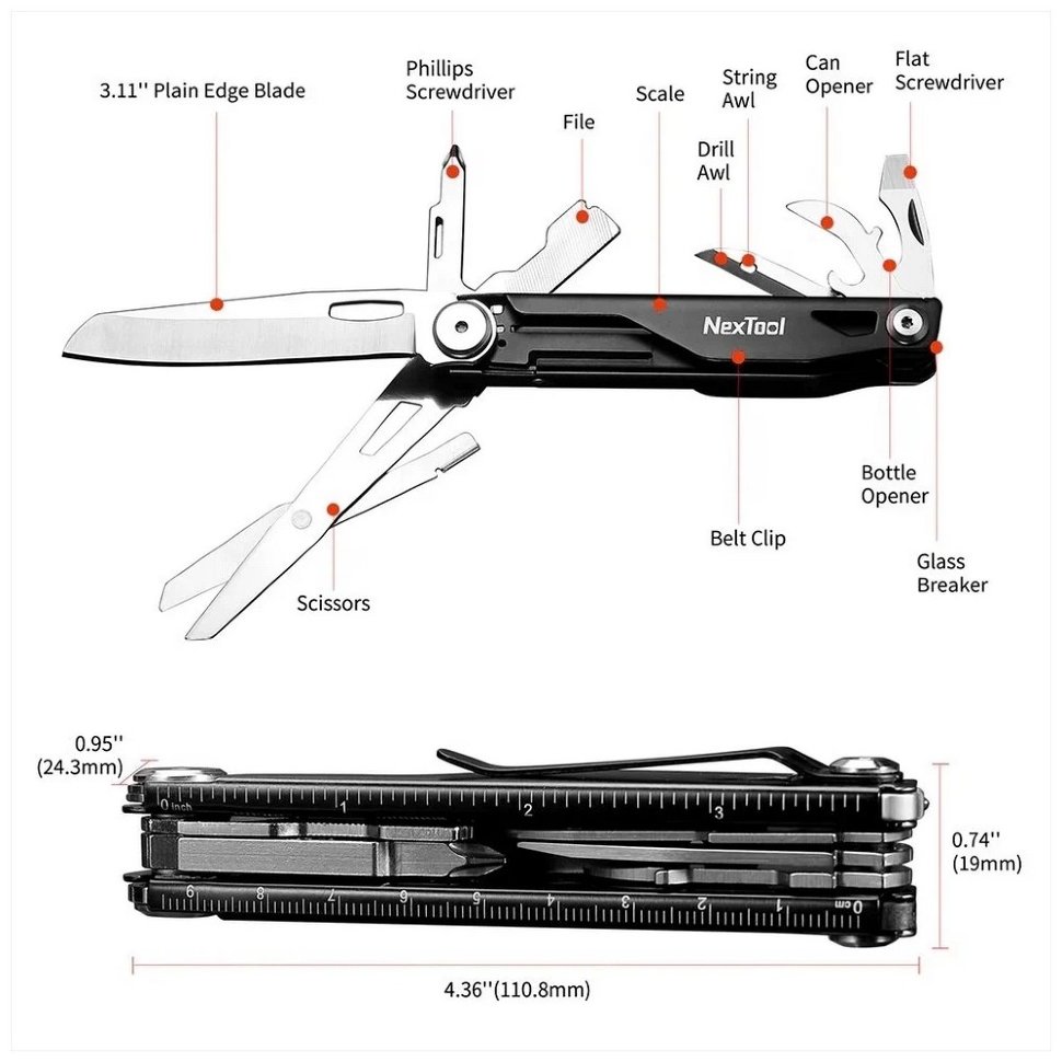 Мультитул NexTool NE20154 Knight EDC Multifunctional Knife - фото 6