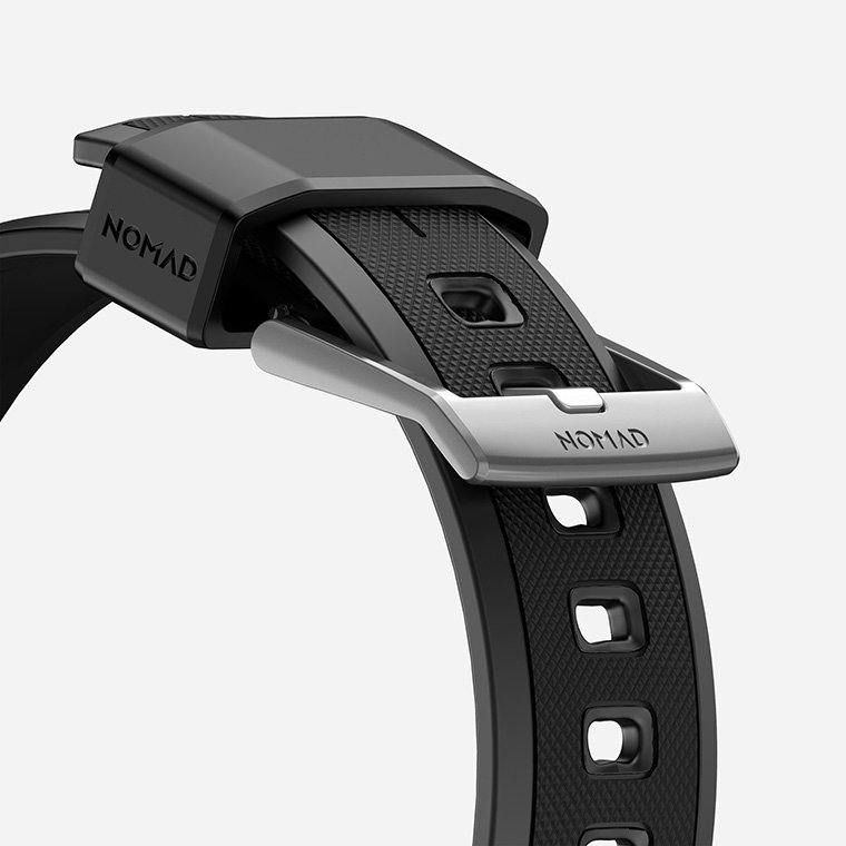 Ремешок силиконовый Nomad Rugged для Apple Watch 42/44 мм Серебряная застежка NM1A41S000 - фото 5