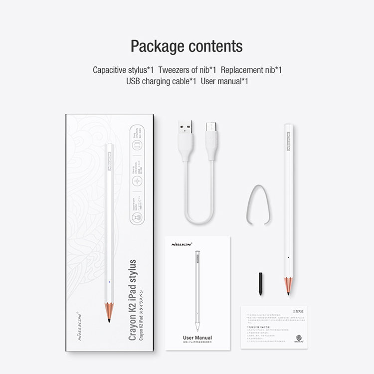 Стилус Nillkin Crayon K2 для iPad Белый Crayon K2 iPad Stylus White - фото 8