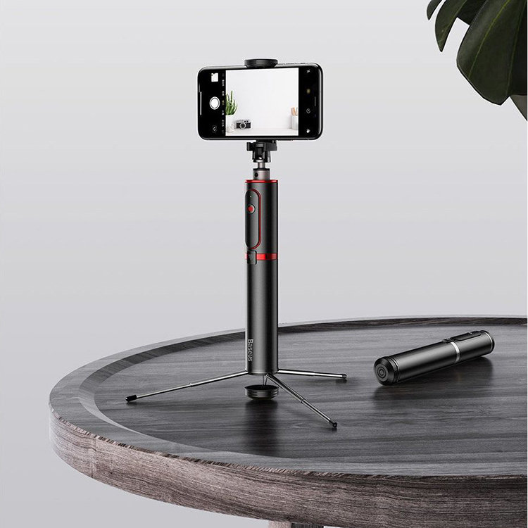 Монопод Baseus Fully Folding Selfie Stick Чёрный с красным SUDYZP-D19 - фото 1