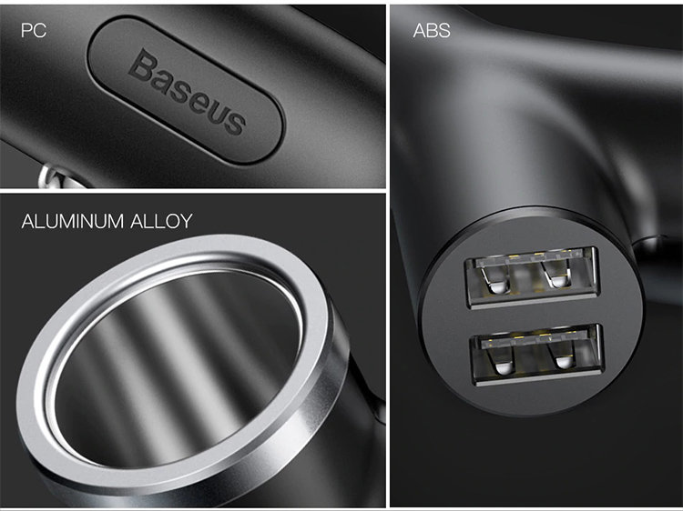Автомобильная зарядка двойная Baseus Y-Type Dual USB Чёрная CCALL-YX01 - фото 5