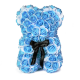 Мишка из роз с бантиком 25 см Бело-голубой - Изображение 85634