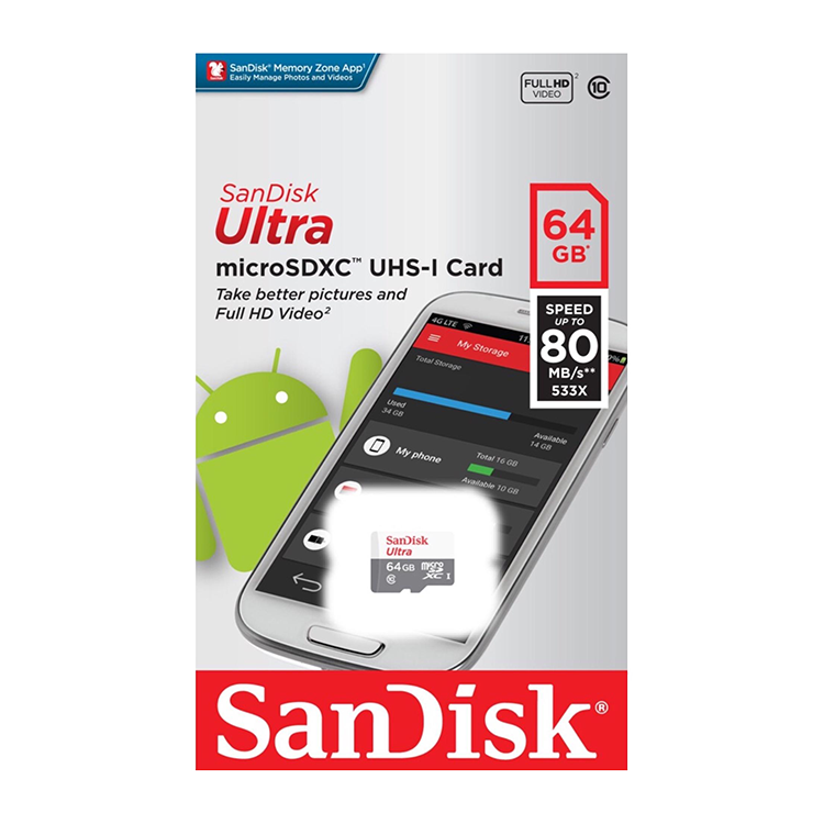 Карта памяти SanDisk Ultra microSDHC 32Gb UHS-I U1 Class10 SDSQUNS-032G-GN3MN - фото 3