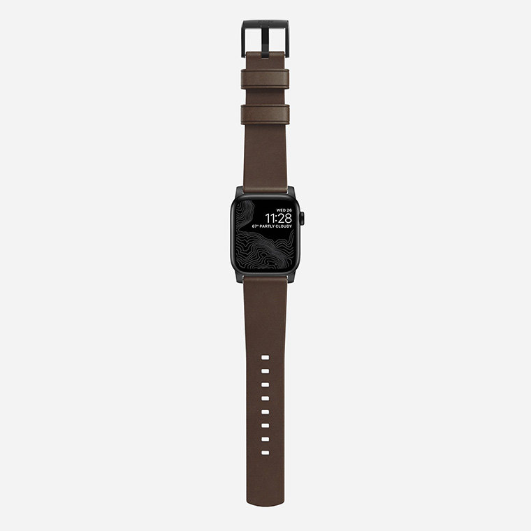 Ремешок кожаный Nomad Modern для Apple Watch 42/44 мм Коричневый с чёрной фурнитурой NM1A4RBM00 - фото 6