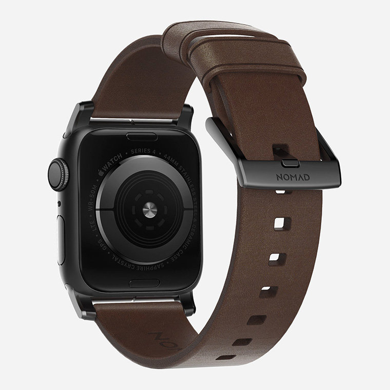 Ремешок кожаный Nomad Modern для Apple Watch 42/44 мм Коричневый с чёрной фурнитурой NM1A4RBM00