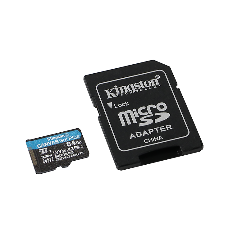 Карта памяти Kingston Canvas Go! Plus MicroSDXC 64 Гб A2, V30, UHS-I Class 3 (U3), Class 10 SDCG3/64GB - фото 1