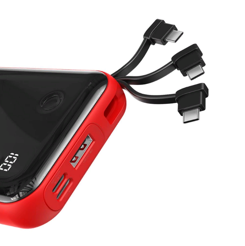 Внешний аккумулятор Baseus Mini S 3A 10000мАч (Type-C кабель) Красный PPXF-A09 - фото 3