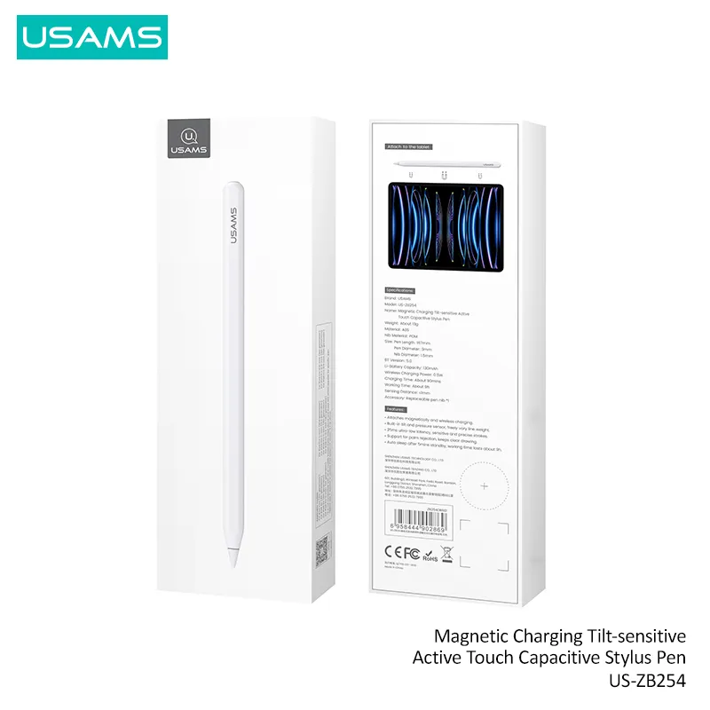 Стилус USAMS US-ZB254 Magnetic Charging Tilt-sensitive Active Touch Capacitive Stylus Pen ZB254DRB01 - фото 6