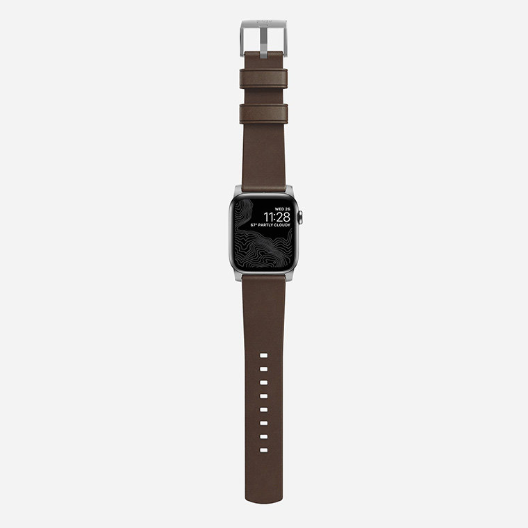 Ремешок кожаный Nomad Modern для Apple Watch 42/44 мм Коричневый с серебряной фурнитурой NM1A4RSM00 - фото 2