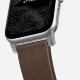 Ремешок кожаный Nomad Modern для Apple Watch 42/44 мм Коричневый с серебряной фурнитурой - Изображение 95299